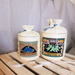 Ceramic Burlap Kitchen Storage Jars